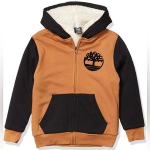 Timberland Boys' Sherpa Lined Fleece Full Zip Hoodie
